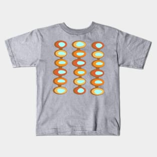 Midcentury Pattern in Turquoise and Orange Kids T-Shirt